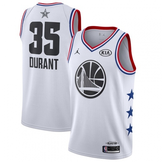 Men's Nike Golden State Warriors #35 Kevin Durant White Basketball Jordan Swingman 2019 All-Star Game Jersey - Ujersey
