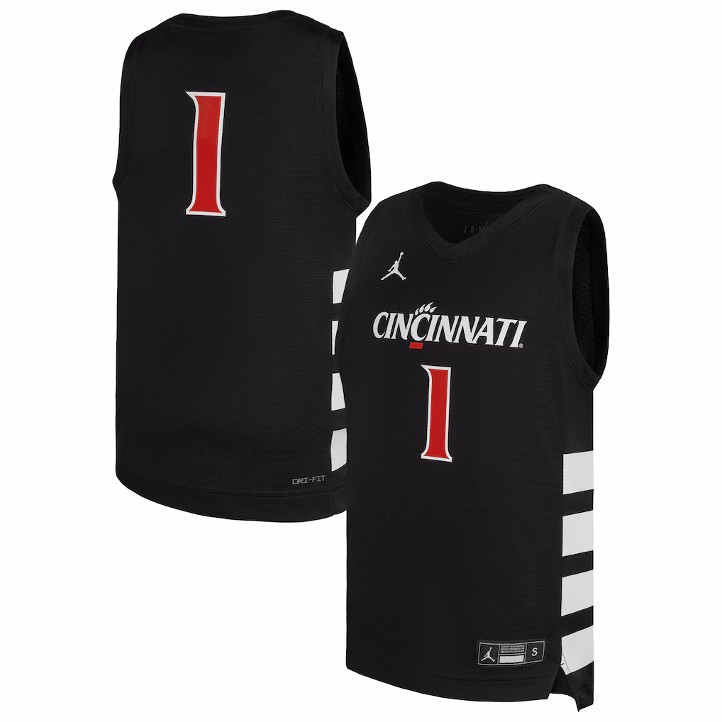 Youth Jordan Brand #1 Black Cincinnati Bearcats Replica Basketball Jersey - Ujersey NHL