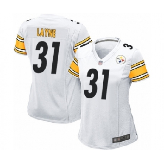 Women's Pittsburgh Steelers #31 Justin Layne Game White Football Jersey - Ujersey