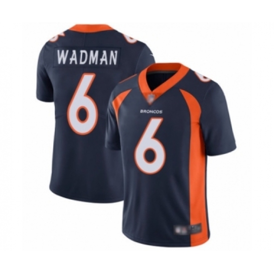 Men's Denver Broncos #6 Colby Wadman Navy Blue Alternate Vapor Untouchable Limited Player Football Jersey - Ujersey