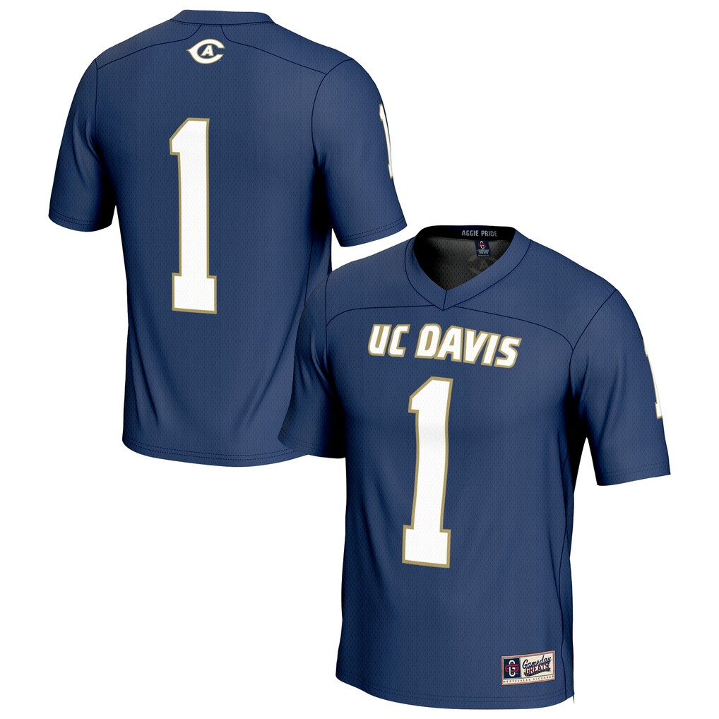 Youth GameDay Greats Navy UC Davis Aggies Lightweight Collegiate Football Fashion Jersey - Ujersey