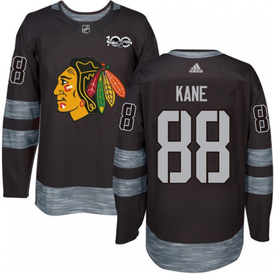 Men's Adidas Chicago Blackhawks #88 Patrick Kane Authentic Black 1917-2017 100th Anniversary NHL Jersey - Ujersey