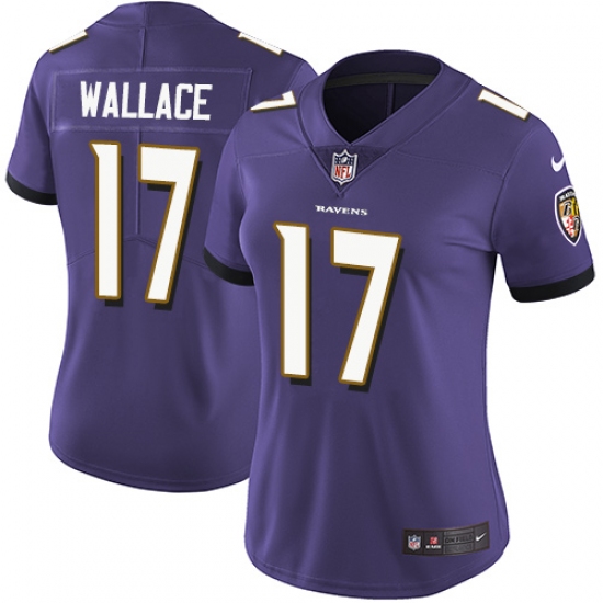 Women's Nike Baltimore Ravens #17 Mike Wallace Purple Team Color Vapor Untouchable Limited Player NFL Jersey - Ujersey