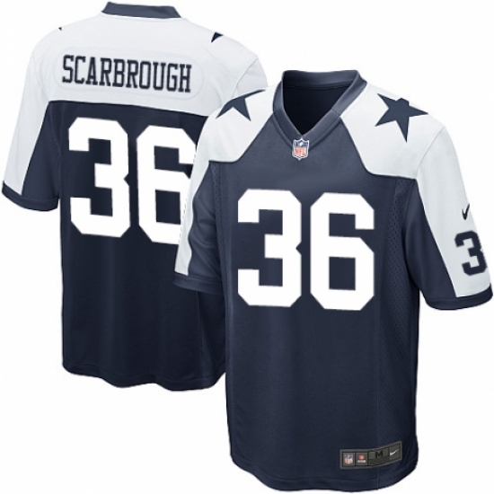 Men's Nike Dallas Cowboys #36 Bo Scarbrough Game Navy Blue Throwback Alternate NFL Jersey - Ujersey