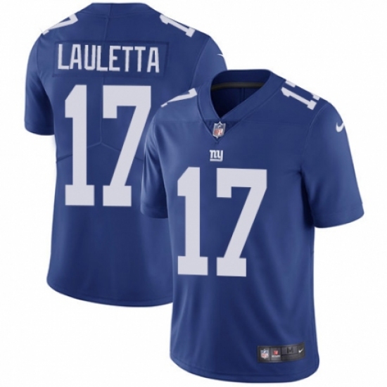 Youth Nike New York Giants #17 Kyle Lauletta Royal Blue Team Color Vapor Untouchable Elite Player NFL Jersey - Ujersey
