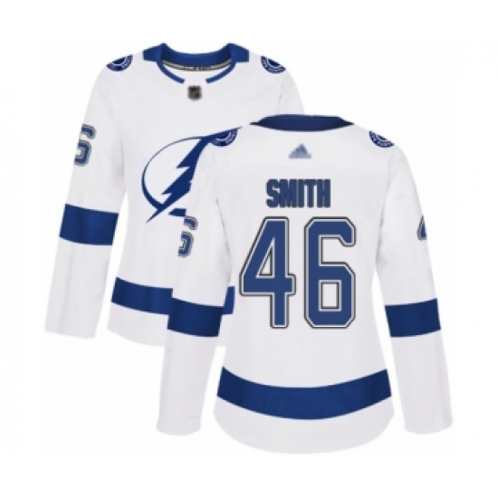 Women's Tampa Bay Lightning #46 Gemel Smith Authentic White Away Hockey Jersey - Ujersey