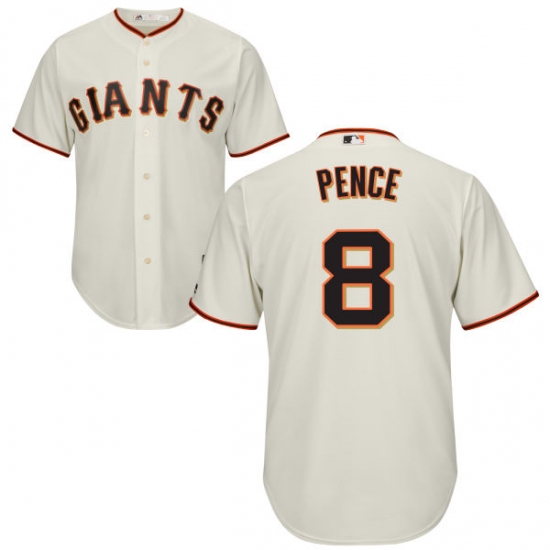 Men's Majestic San Francisco Giants #8 Hunter Pence Replica Cream Home Cool Base MLB Jersey - Ujersey
