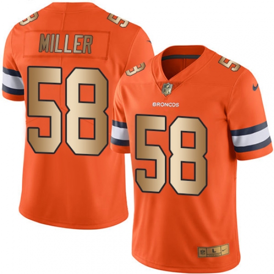 Men's Nike Denver Broncos #58 Von Miller Limited Orange/Gold Rush NFL Jersey - Ujersey
