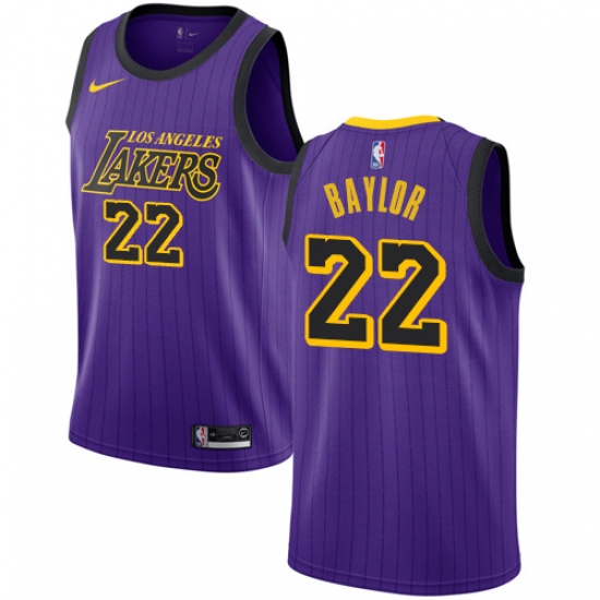 Youth Nike Los Angeles Lakers #22 Elgin Baylor Swingman Purple NBA Jersey - City Edition - Ujersey