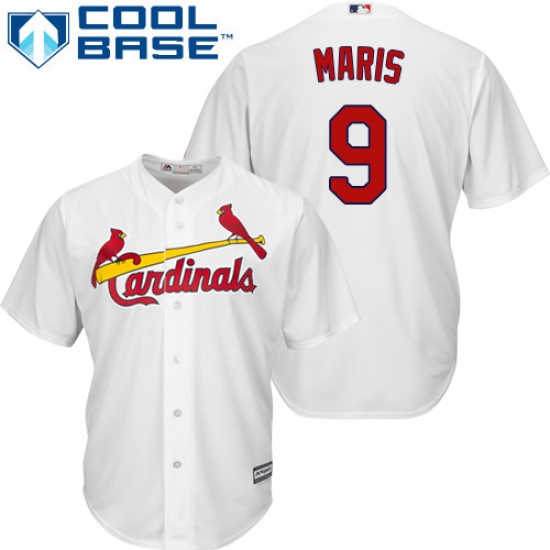 Men's Majestic St. Louis Cardinals #9 Roger Maris Replica White Home Cool Base MLB Jersey - Ujersey