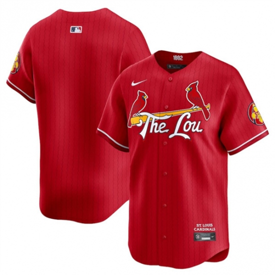 Men's St. Louis Cardinals Blank Red 2024 City Connect Limited Stitched Baseball Jersey - Ujersey