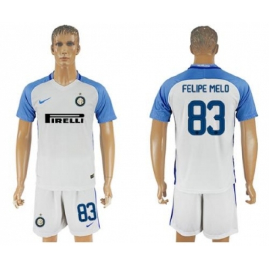 Inter Milan #83 Felipe Melo White Away Soccer Club Jersey