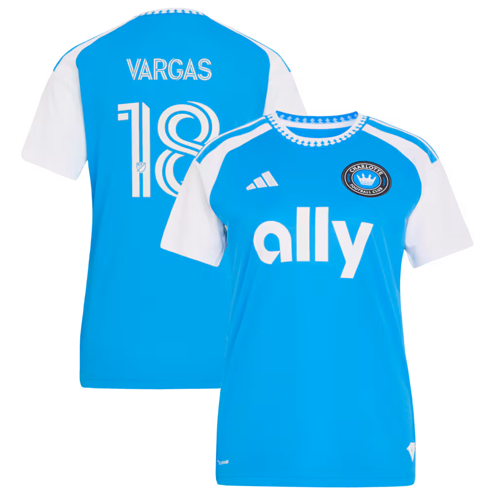 Women's Charlotte FC Kerwin Vargas adidas Blue 2026 Carolina Kit: Crowns Up Replica Jersey