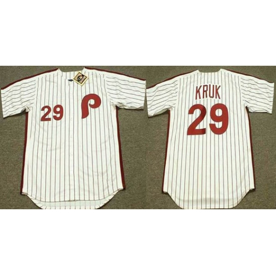 Men's Philadelphia Phillies #29 John Kruk White Stitched Jersey - Ujersey