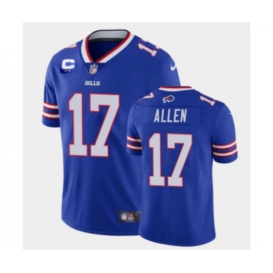Men's Buffalo Bills #17 Josh Allen With C Patch Royal Vapor Untouchable Limited Stitched Jersey - Ujersey