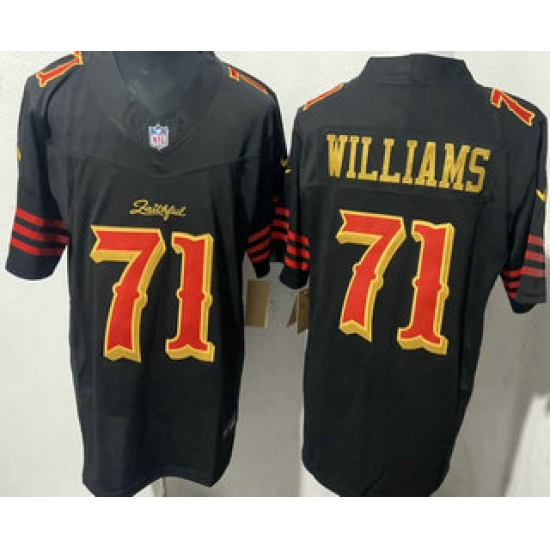 Men's San Francisco 49ers #71 Trent Williams Limited Black Rivalries FUSE Vapor Jersey - Ujersey