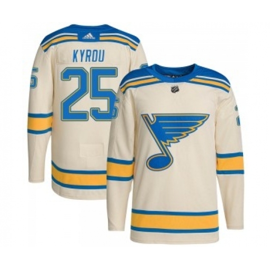 Men's St. Louis Blues #25 Jordan Kyrou Cream 2022 Winter Classic Stitched Jersey - Ujersey