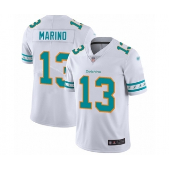 Men's Miami Dolphins #13 Dan Marino White Team Logo Fashion Limited Football Jersey - Ujersey