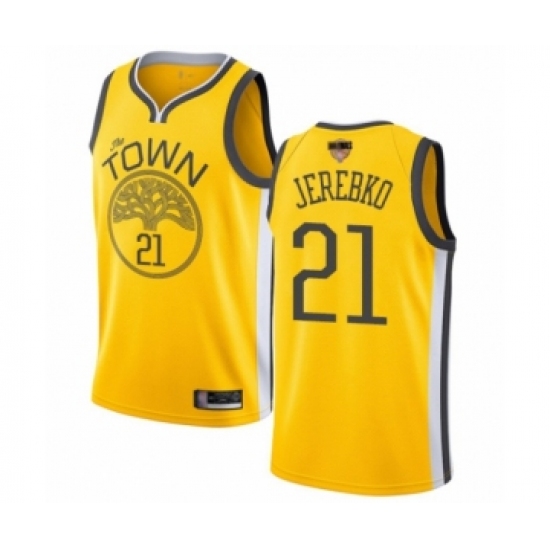 Youth Golden State Warriors #21 Jonas Jerebko Yellow Swingman 2019 Basketball Finals Bound Jersey - Earned Edition - Ujersey