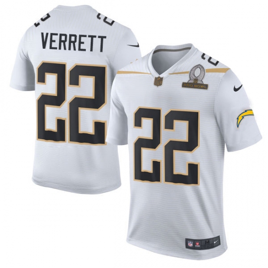 Men's Nike Los Angeles Chargers #22 Jason Verrett Elite White Team Rice 2016 Pro Bowl NFL Jersey - Ujersey
