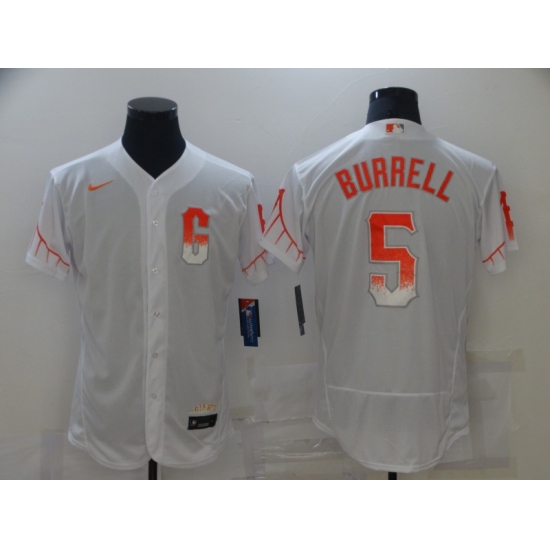 Men's San Francisco Giants #5 Pat Burrell Nike White 2021 City Connect Replica Player Jersey - Ujersey