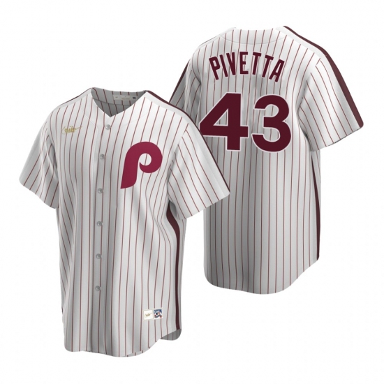 Men's Nike Philadelphia Phillies #43 Nick Pivetta White Cooperstown Collection Home Stitched Baseball Jersey - Ujersey