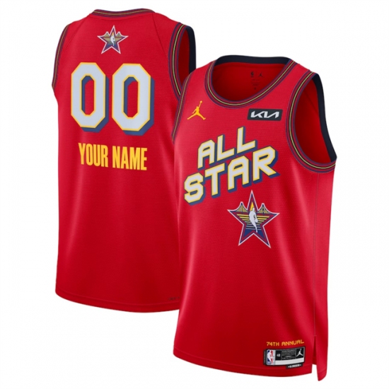 Men's 2025 All-Star Active Player Custom Red Stitched Basketball Jersey - Ujersey