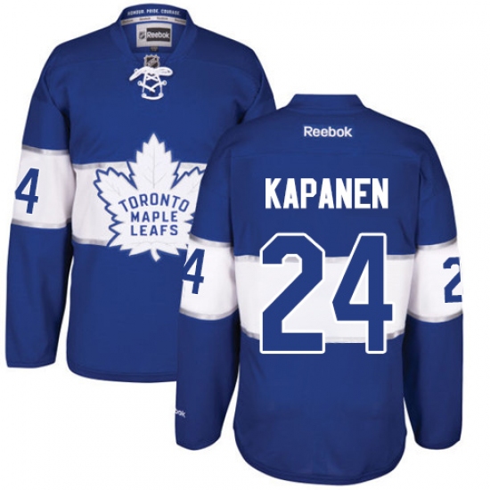 Men's Reebok Toronto Maple Leafs #24 Kasperi Kapanen Premier Royal Blue 2017 Centennial Classic NHL Jersey - Ujersey