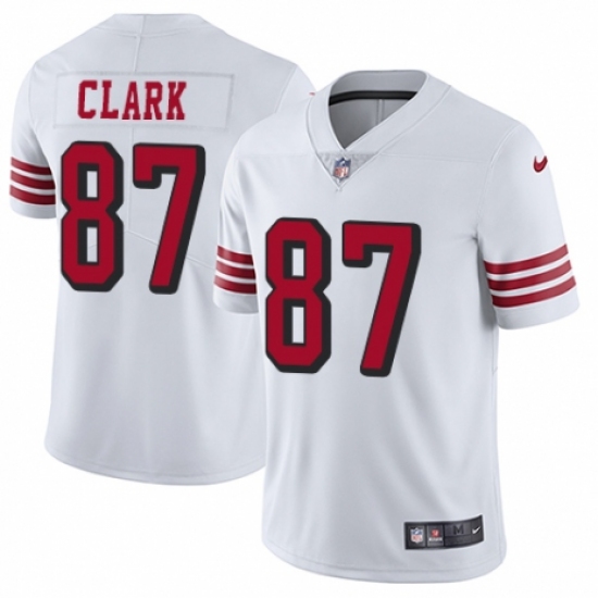 Men's Nike San Francisco 49ers #87 Dwight Clark Elite White Rush Vapor Untouchable NFL Jersey - Ujersey