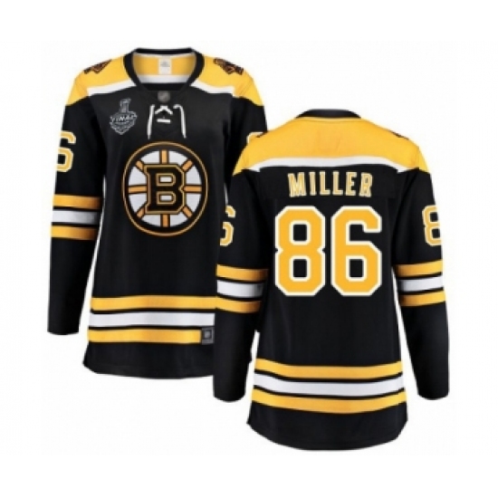 Women's Boston Bruins #86 Kevan Miller Authentic Black Home Fanatics Branded Breakaway 2019 Stanley Cup Final Bound Hockey Jersey - Ujersey