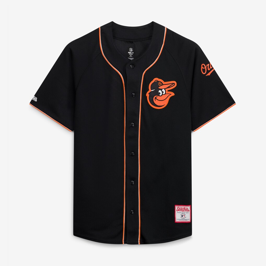 Men's Baltimore Orioles  Stitches Black Team Color Full-Button Fashion Jersey - Ujersey