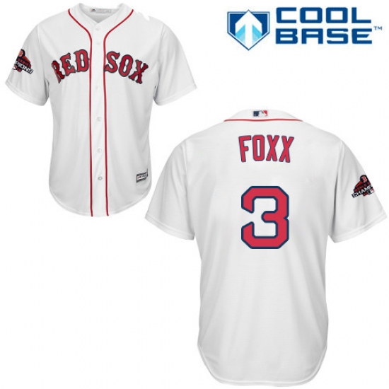 Youth Majestic Boston Red Sox #3 Jimmie Foxx Authentic White Home Cool Base 2018 World Series Champions MLB Jersey - Ujersey