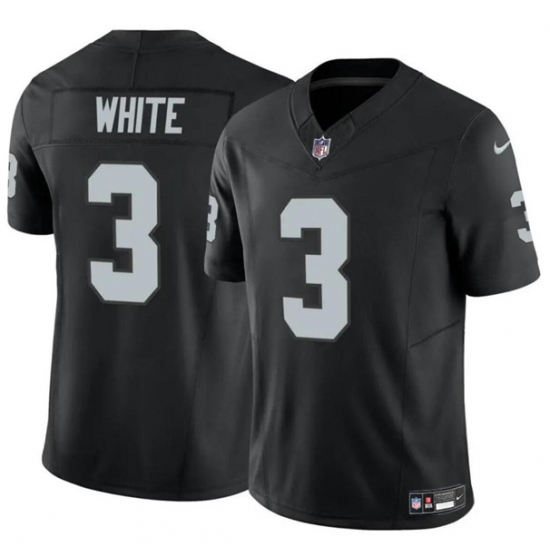 Men's Las Vegas Raiders #3 Zamir White Black F.U.S.E. Vapor Football Stitched Jersey - Ujersey