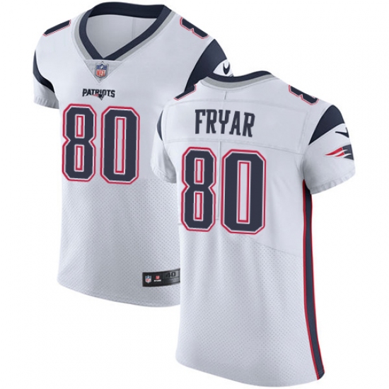 Men's Nike New England Patriots #80 Irving Fryar White Vapor Untouchable Elite Player NFL Jersey - Ujersey