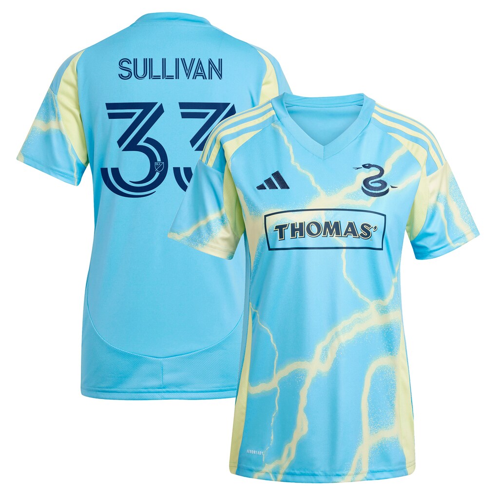 Women's Philadelphia Union Quinn Sullivan adidas Blue 2025 The Voltage Kit Replica Player Jersey - Ujersey
