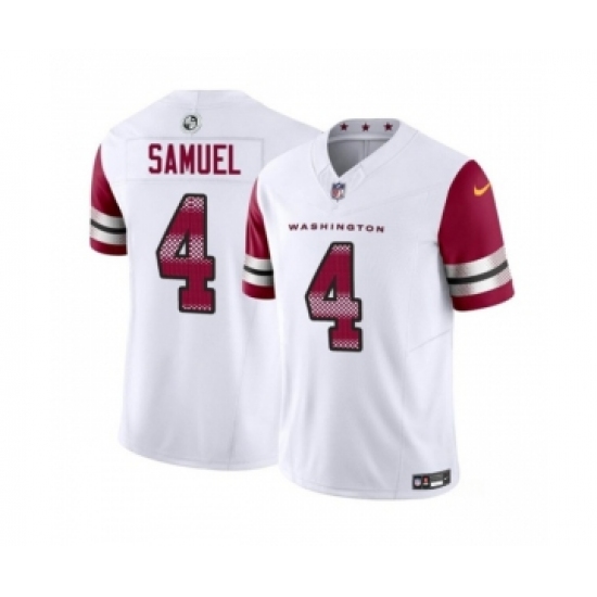 Men's Nike Washington Commanders #4 Curtis Samuel White 2023 F.U.S.E. Vapor Limited Football Stitched Jersey - Ujersey