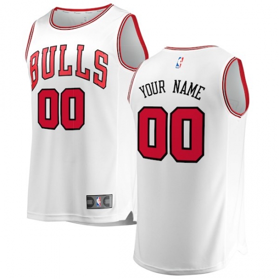 Men's Chicago Bulls Fanatics Branded White Fast Break Custom Replica Jersey - Association Edition - Ujersey