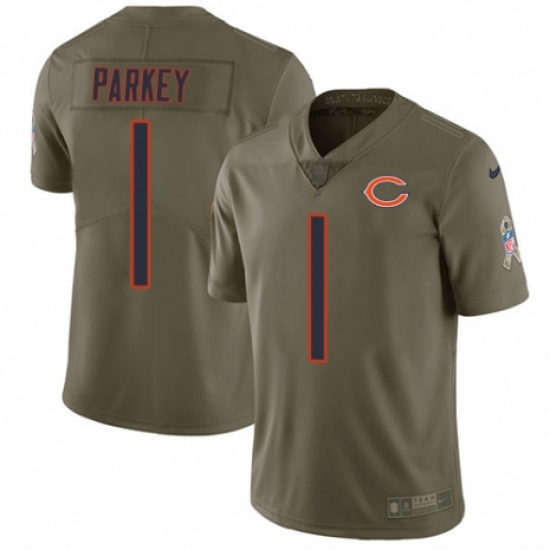 Men's Nike Chicago Bears #1 Cody Parkey Limited Olive 2017 Salute to Service NFL Jersey - Ujersey