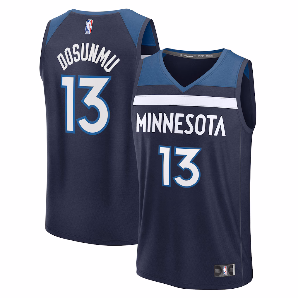 Men's Minnesota Timberwolves Ayo Dosunmu Fanatics Navy Fast Break Replica Jersey - Icon Edition
