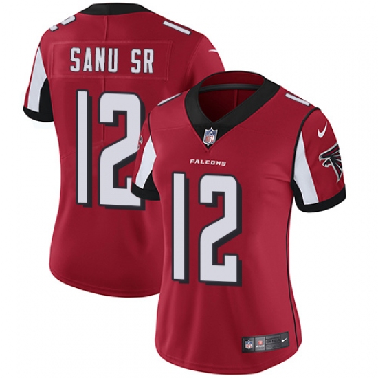 Women's Nike Atlanta Falcons #12 Mohamed Sanu Red Team Color Vapor Untouchable Limited Player NFL Jersey - Ujersey