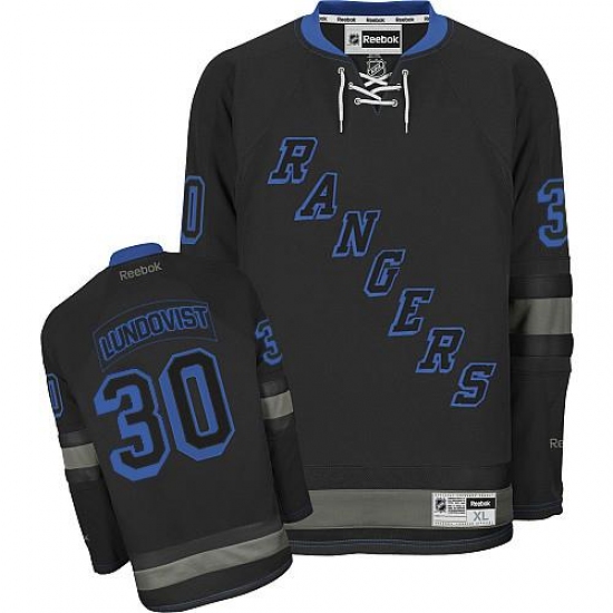 Men's Reebok New York Rangers #30 Henrik Lundqvist Premier Black Ice NHL Jersey