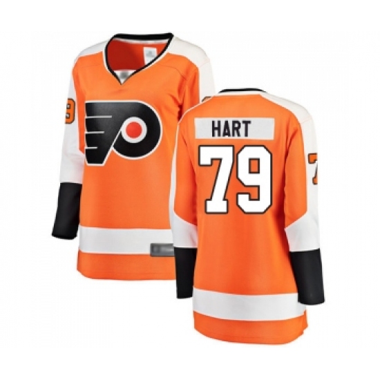 Women's Philadelphia Flyers #79 Carter Hart Fanatics Branded Orange Home Breakaway Hockey Jersey