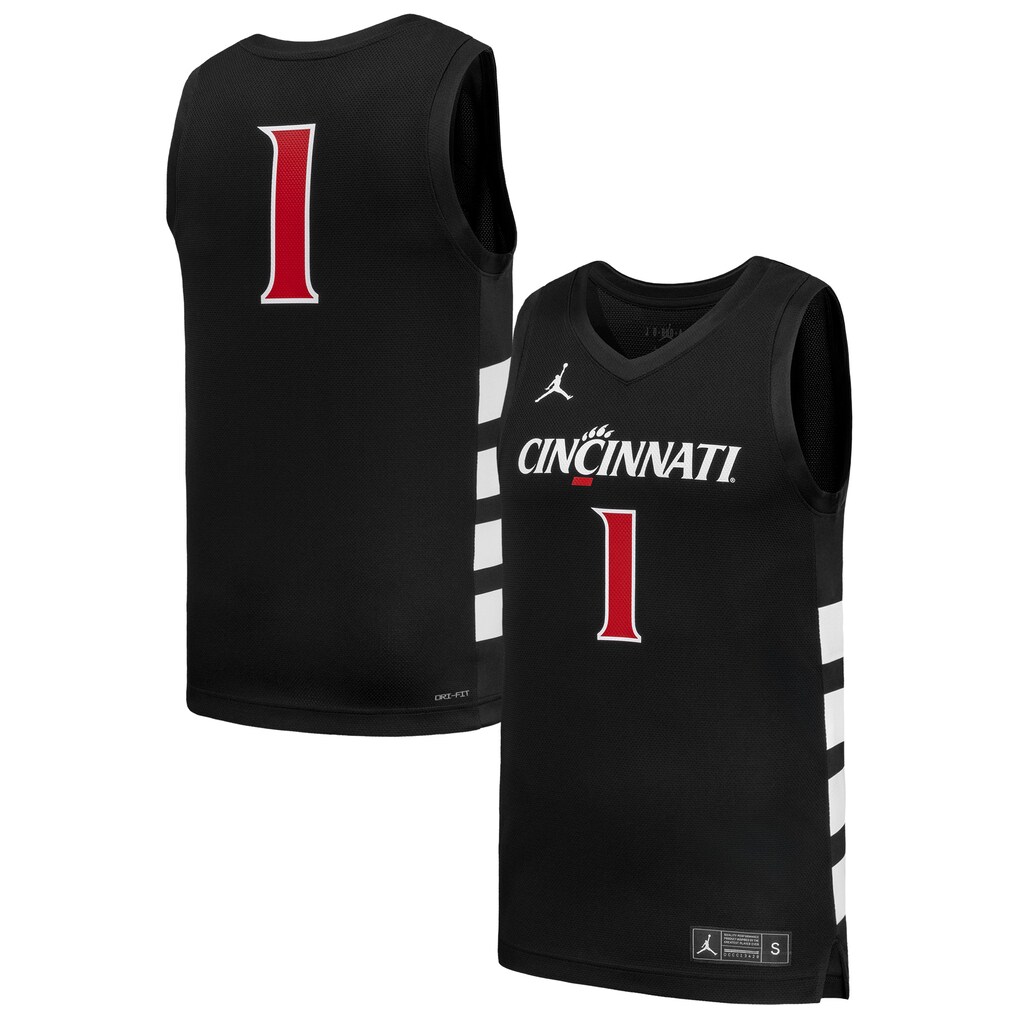 Men's Nike #1 Black Cincinnati Bearcats Replica Basketball Jersey - Ujersey