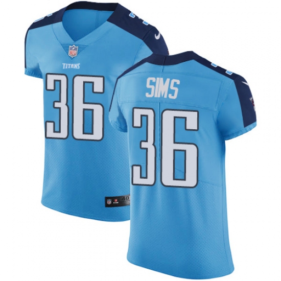 Men's Nike Tennessee Titans #36 LeShaun Sims Light Blue Team Color Vapor Untouchable Elite Player NFL Jersey - Ujersey