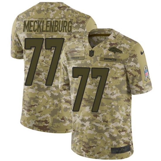 Men's Nike Denver Broncos #77 Karl Mecklenburg Limited Camo 2018 Salute to Service NFL Jersey - Ujersey