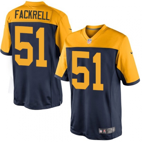 Youth Nike Green Bay Packers #51 Kyler Fackrell Elite Navy Blue Alternate NFL Jersey - Ujersey