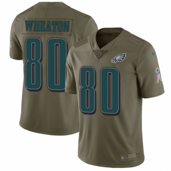 Youth Nike Philadelphia Eagles #80 Markus Wheaton Limited Olive 2017 Salute to Service NFL Jersey - Ujersey