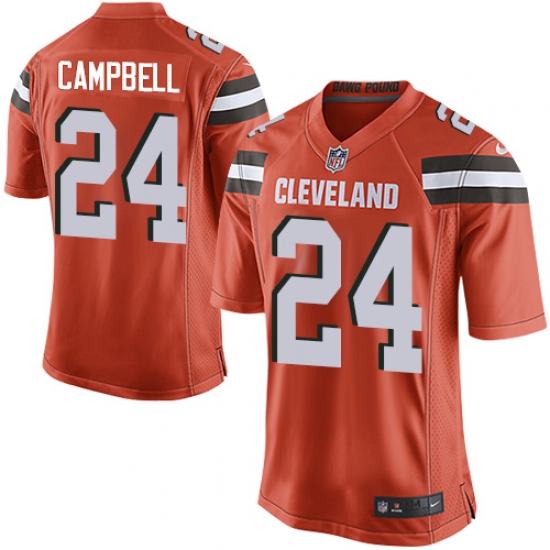 Men's Nike Cleveland Browns #24 Ibraheim Campbell Game Orange Alternate NFL Jersey - Ujersey