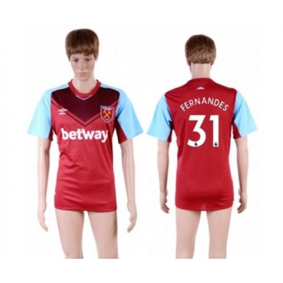 West Ham United #31 Fernandes Home Soccer Club Jersey