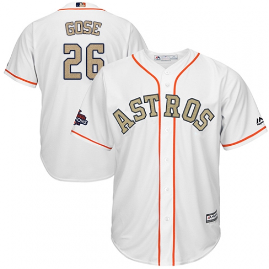 Men's Majestic Houston Astros #26 Anthony Gose Replica White 2018 Gold Program Cool Base MLB Jersey - Ujersey